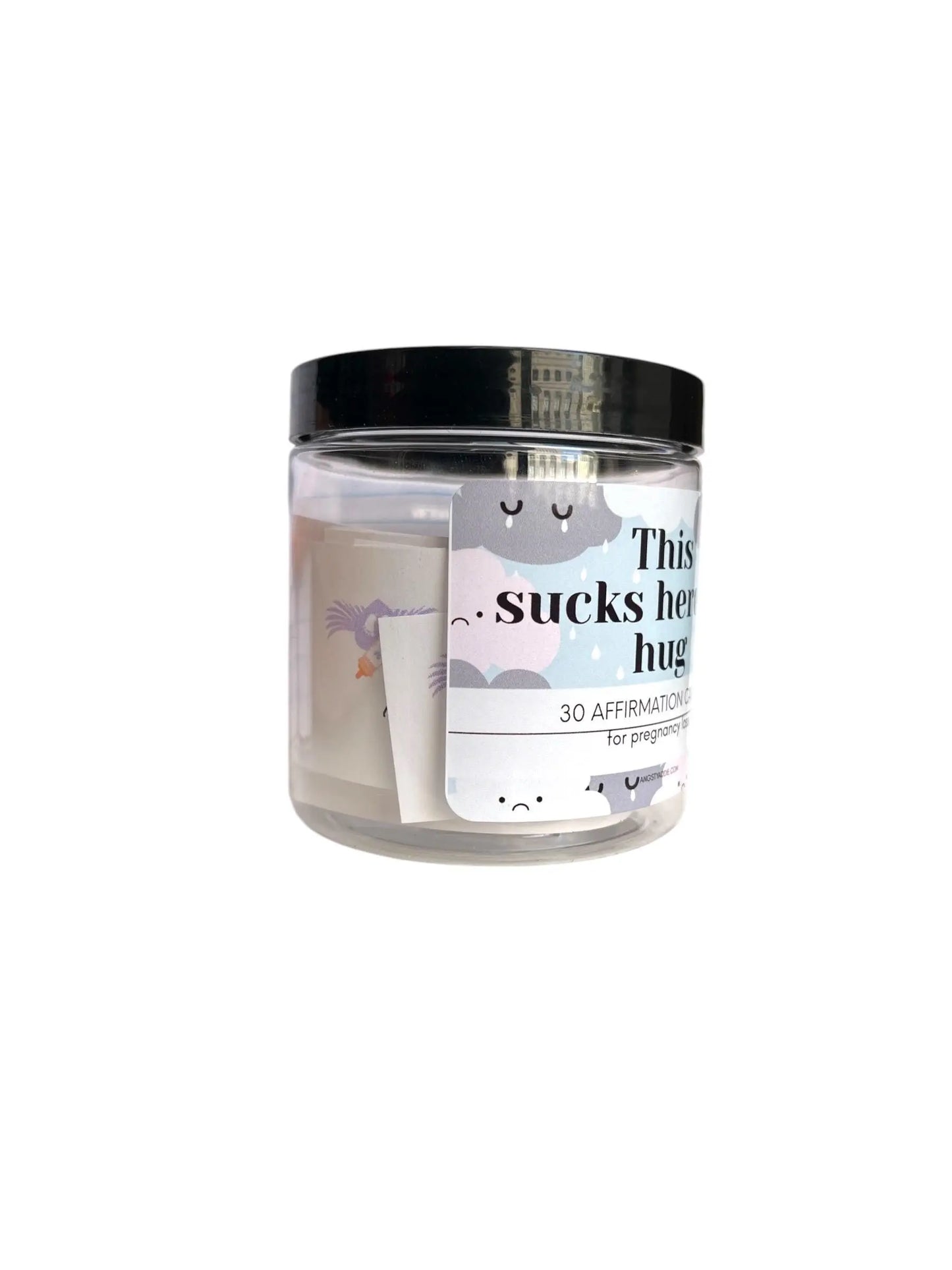 Candle with a label on a white background