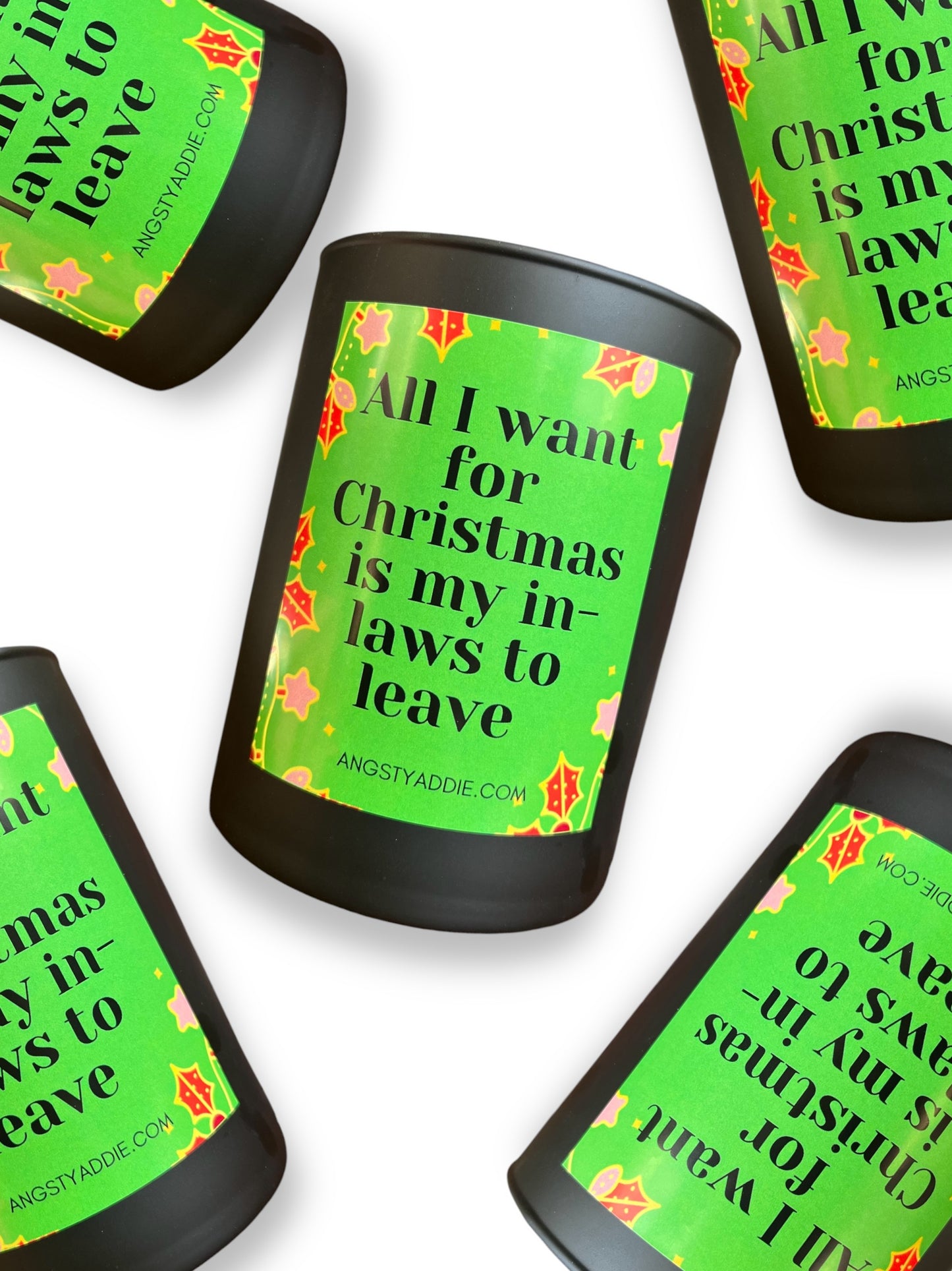 All I Want for Christmas Is My In-Laws to Leave Christmas candle