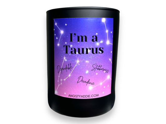 Taurus zodiac candle