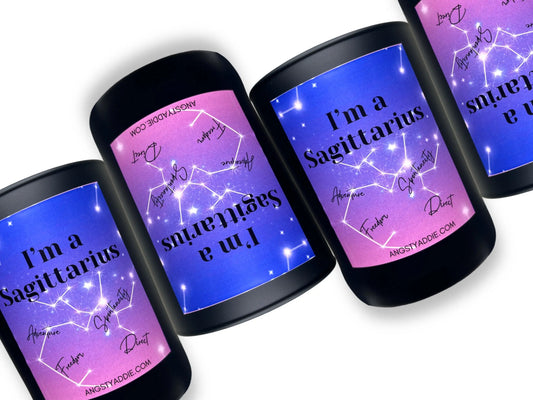 Sagittarius zodiac candle Angsty Addie