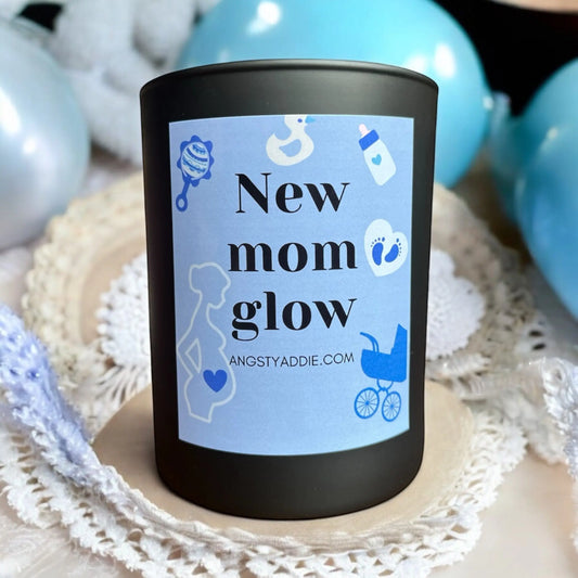 New Mom Glow candle Angsty Addie