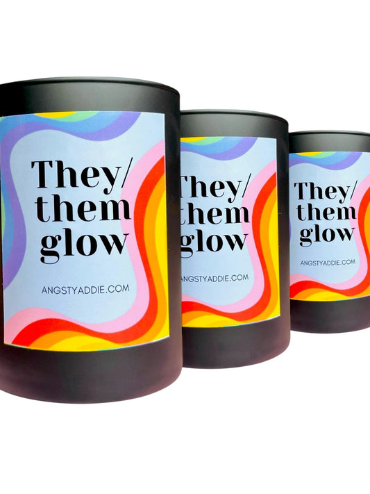 They/Them Glow candle