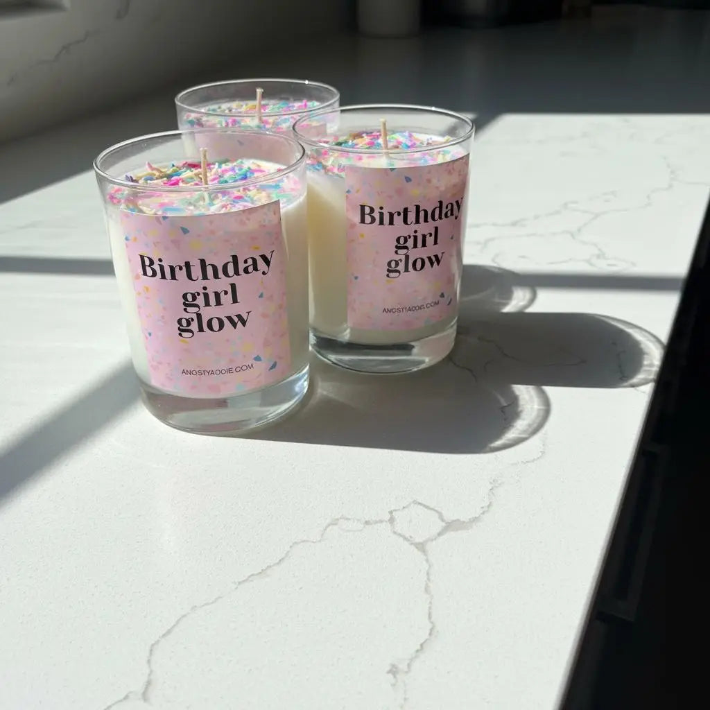 Glitter candle, 60th birthday gifts for women, dessert candle Angsty Addie