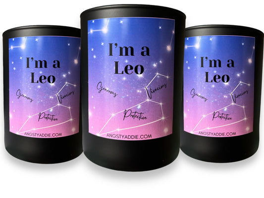 Leo zodiac candle