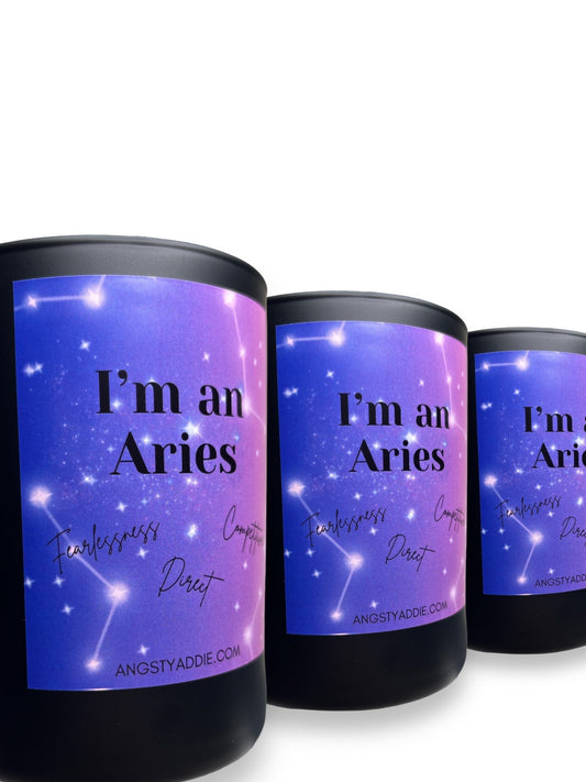 Aries zodiac candle