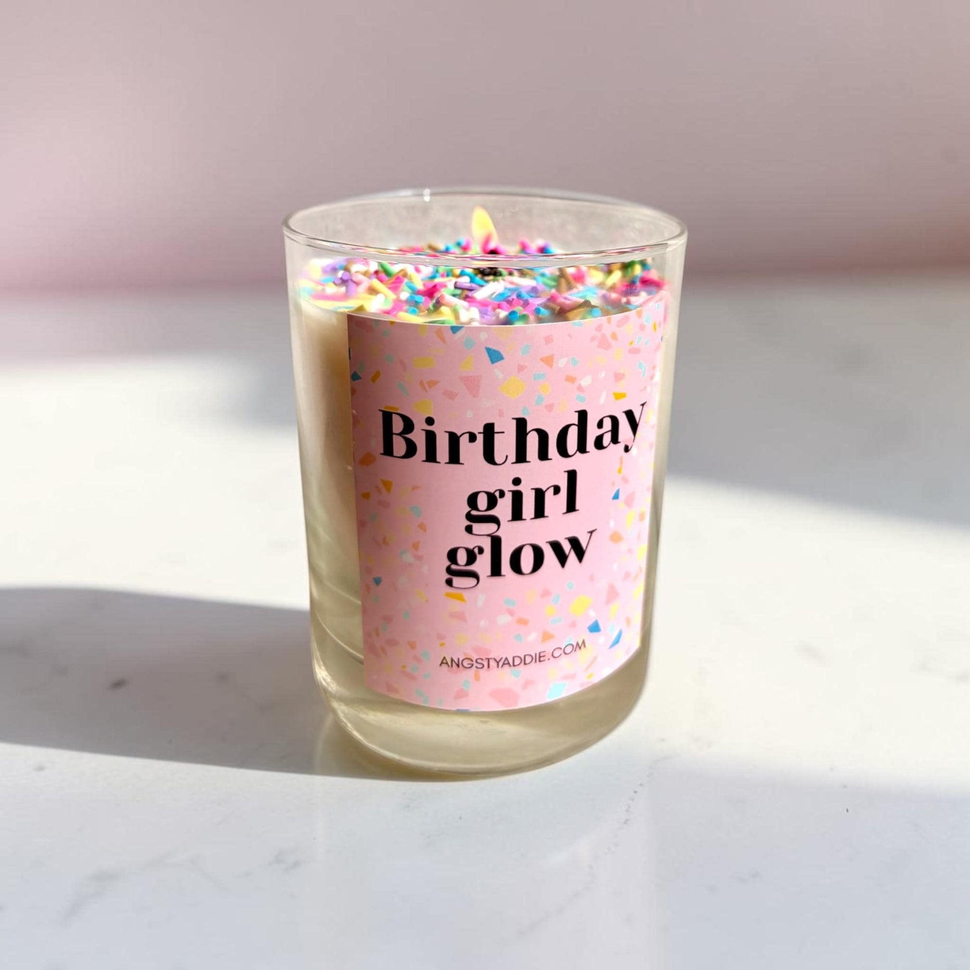 Glitter candle, 60th birthday gifts for women, dessert candle Angsty Addie