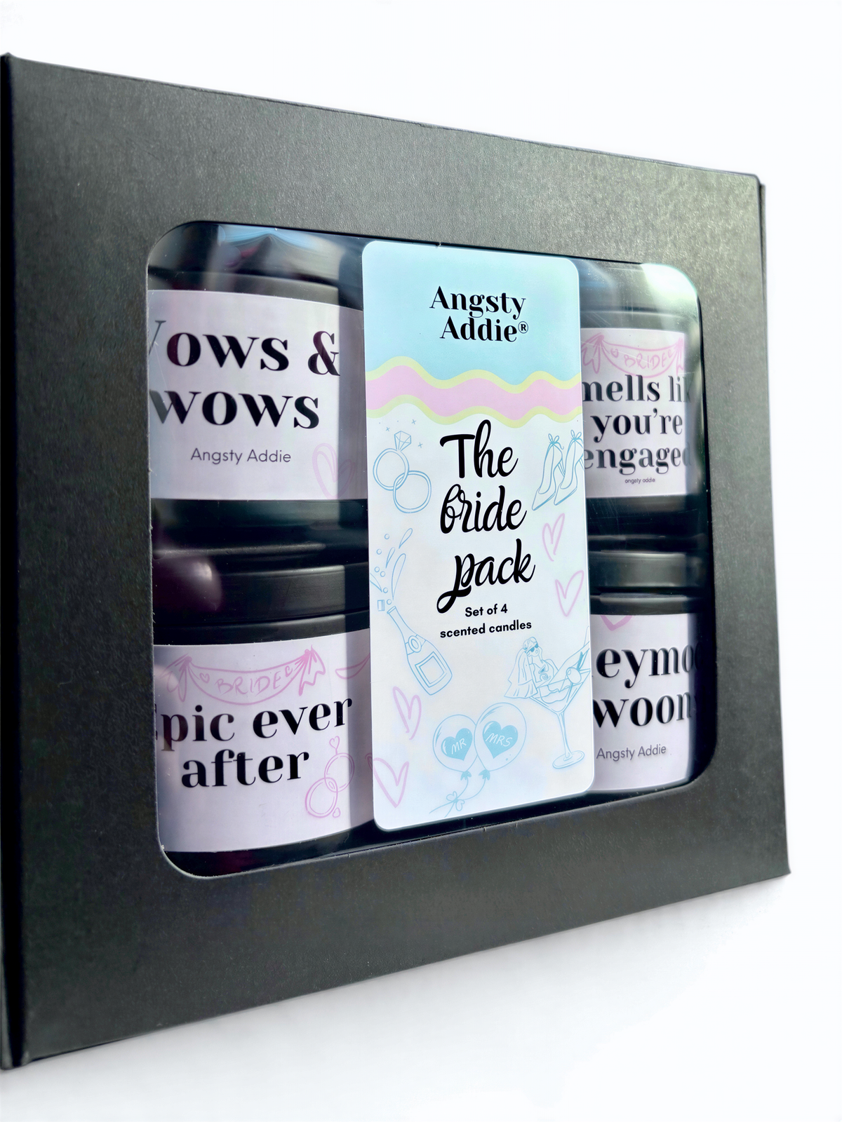 engagement gift set with four engagement candles