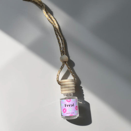 Funny car air freshener, Feral but free, Scented car diffuser, hanging air freshener, car accessories for women