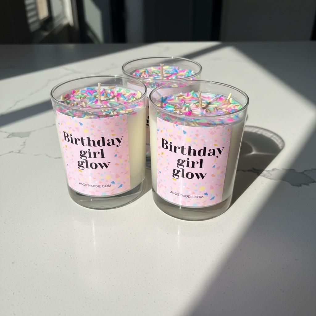 Glitter candle, 60th birthday gifts for women, dessert candle Angsty Addie