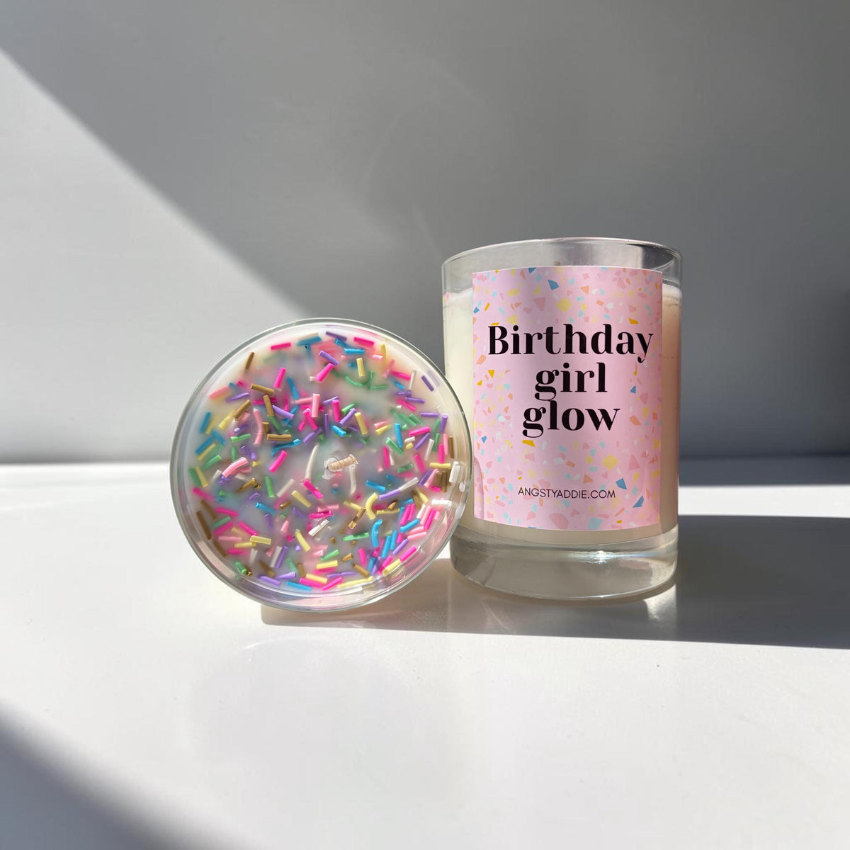 Glitter candle, 60th birthday gifts for women, dessert candle Angsty Addie