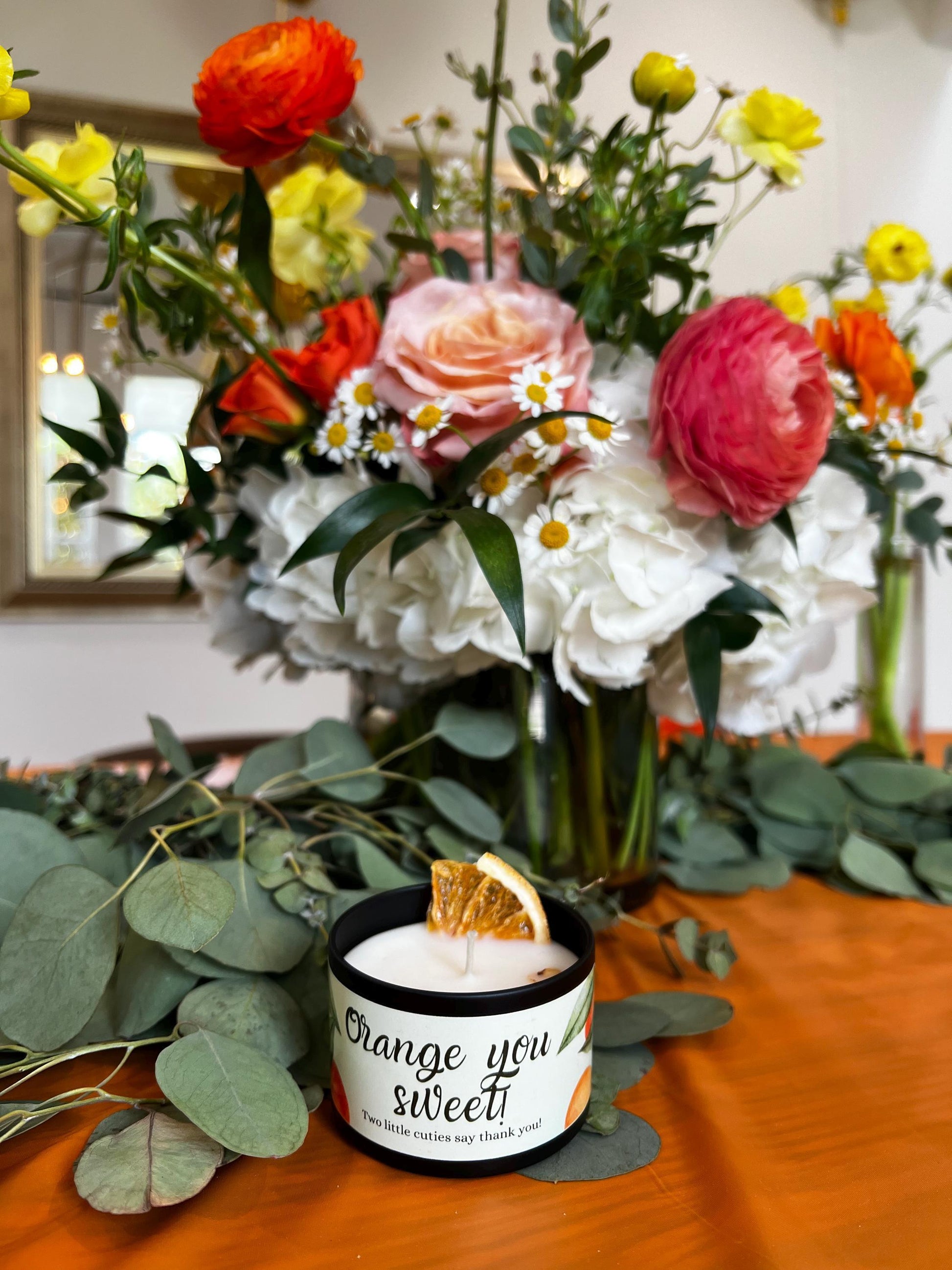 Cutie baby shower favors, baby shower candle favors, orange baby shower Angsty Addie