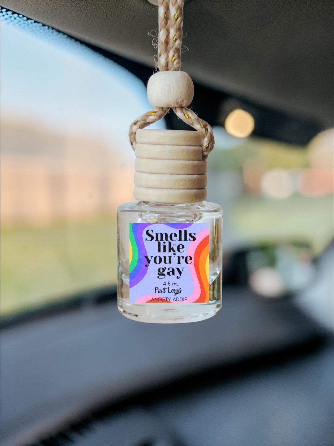 Funny car air freshener, Scented car diffuser, hanging air freshener, pride gift