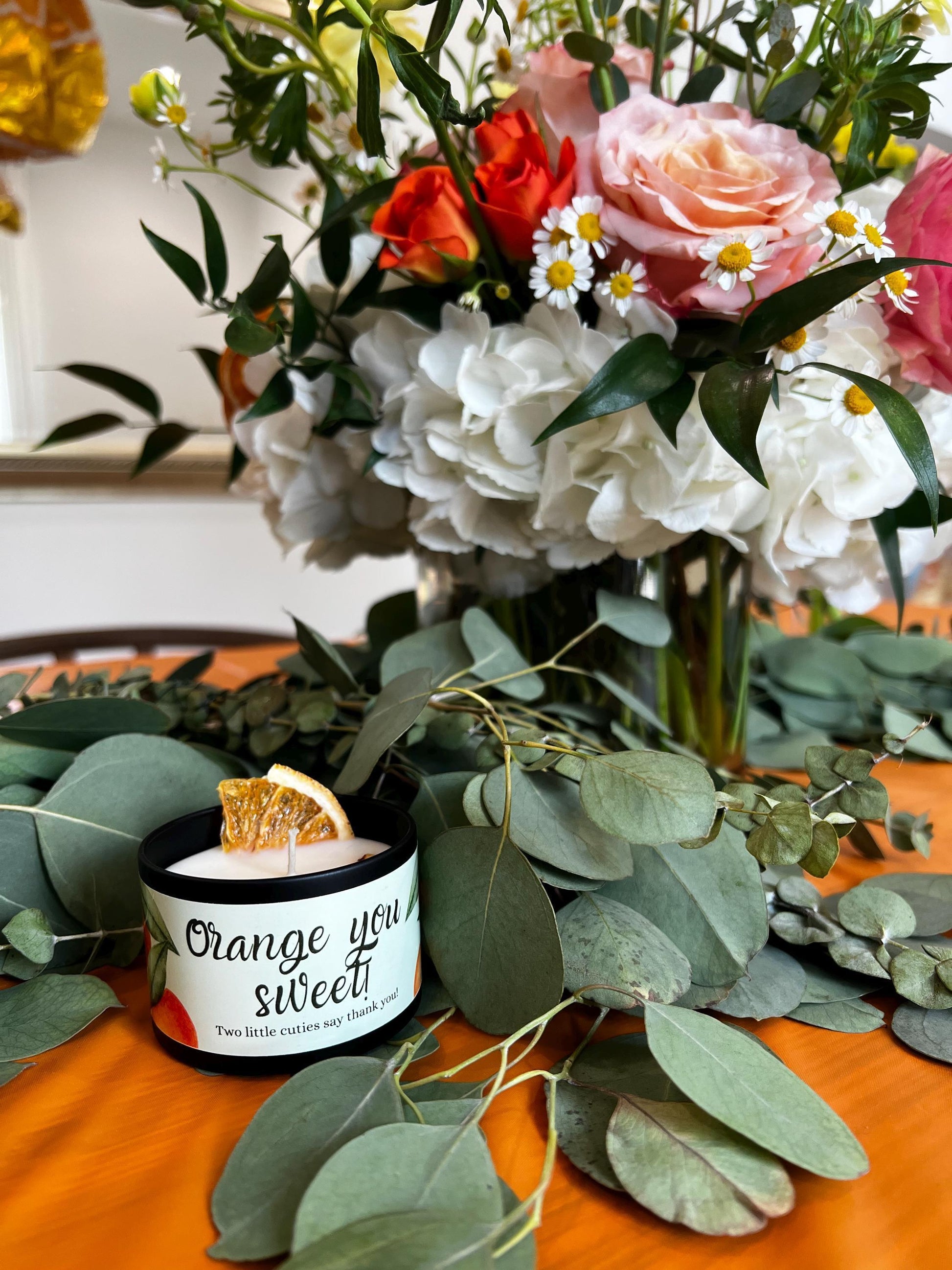 Cutie baby shower favors, baby shower candle favors, orange baby shower Angsty Addie
