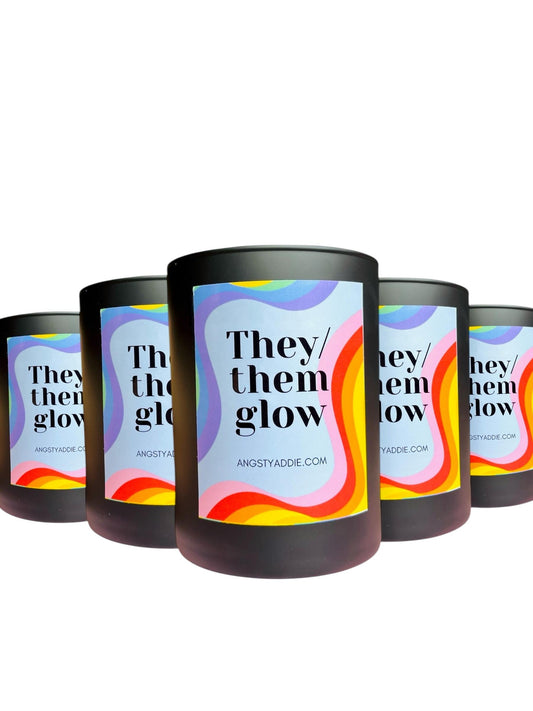 They/Them Glow candle