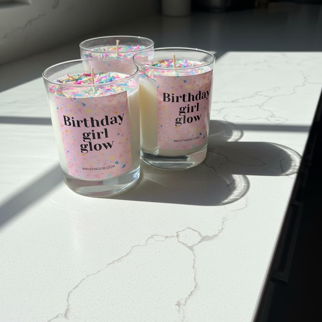 Glitter candle, 60th birthday gifts for women, dessert candle Angsty Addie